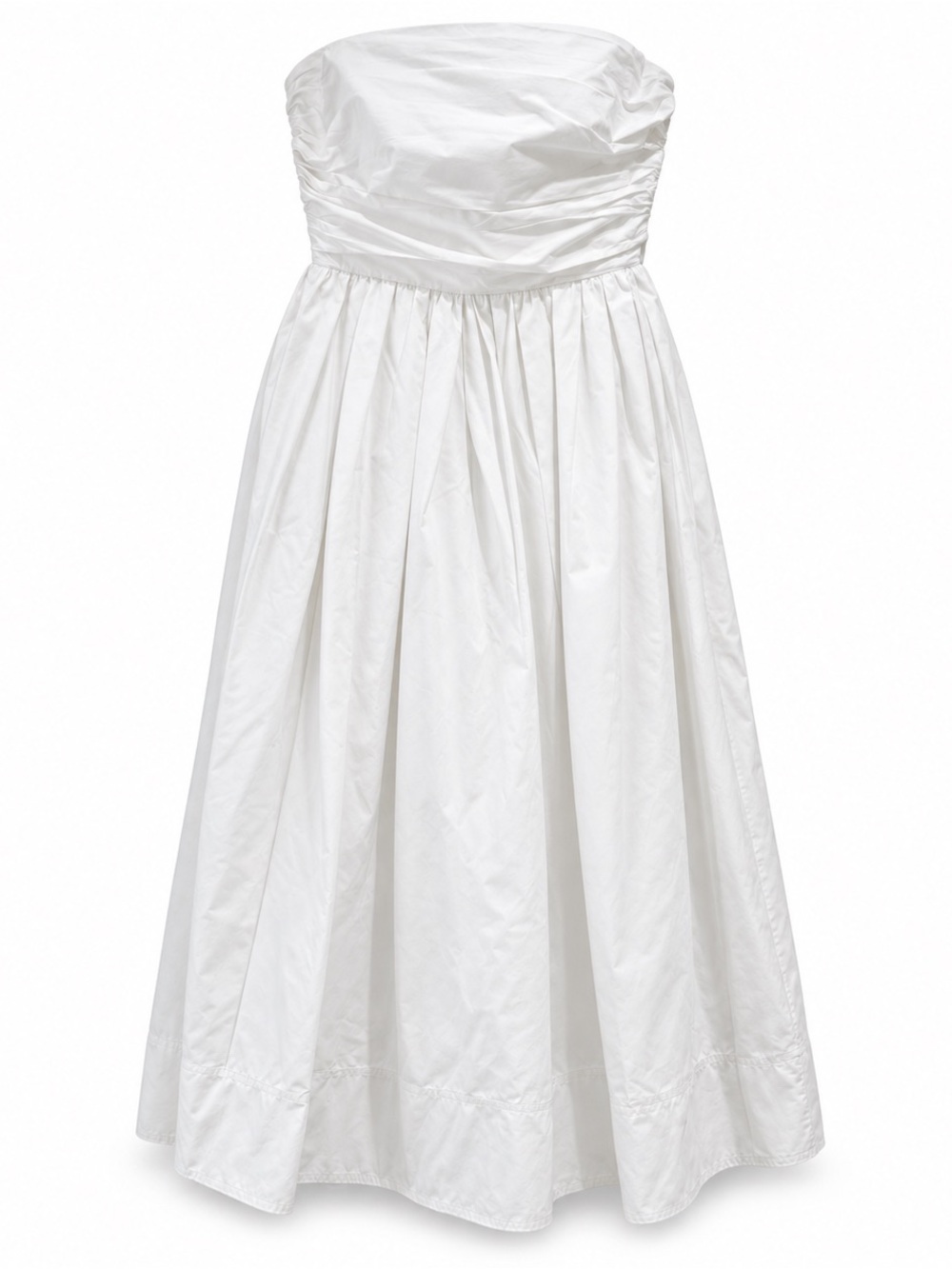A.L.C. Tate White Strapless Cotton A-Line Midi Dress Size 8